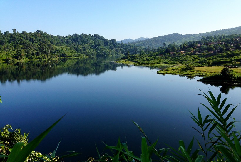 樹(shù)木在水中的倒影風(fēng)景圖片