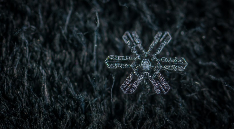 顯微鏡拍攝的雪花圖片