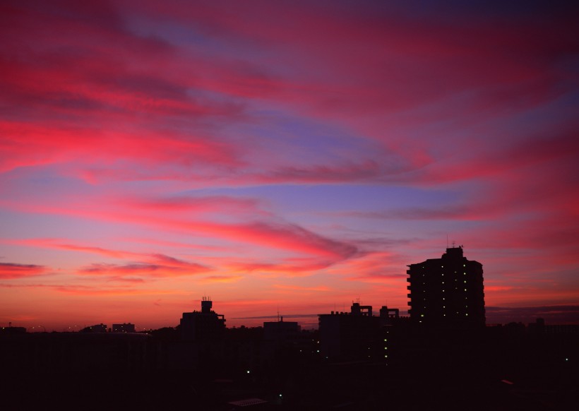 夕陽下的云彩圖片