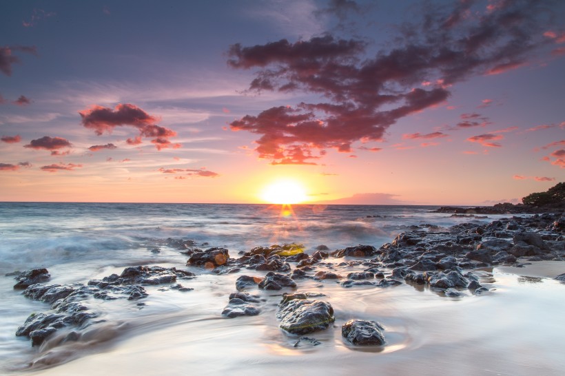 美丽的夕阳海景图片