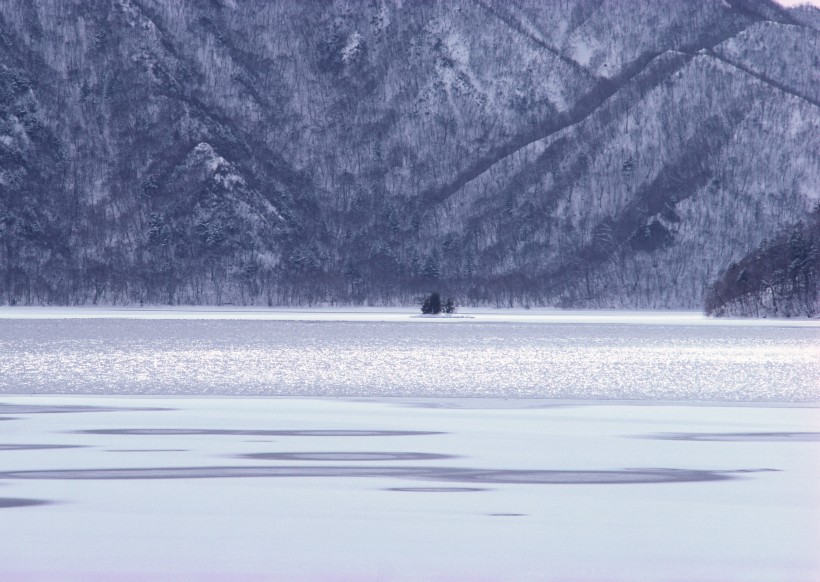 冬季树木河流风景图片