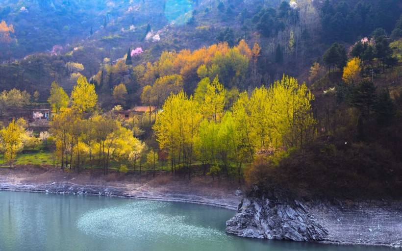 秦岭春天风景图片