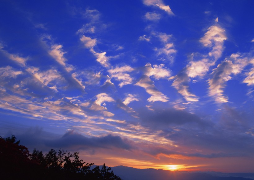 夕阳下的云彩图片