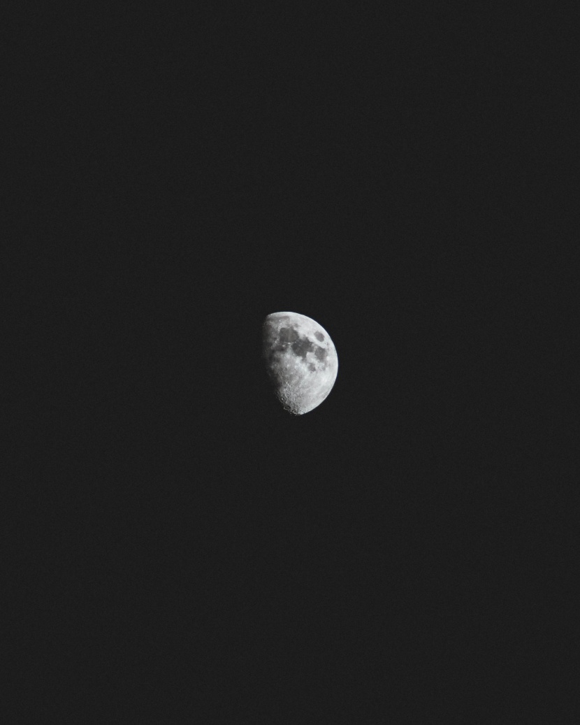 被遮挡住的月球图片