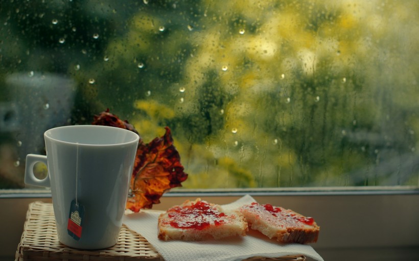 窗外的雨风景图片