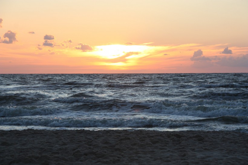 波涛汹涌的大海海浪风景图片