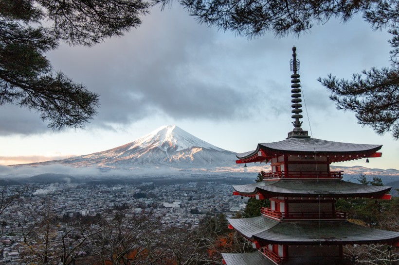 日本富士山自然風景圖片