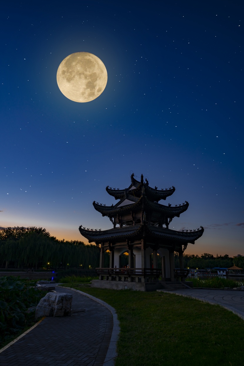 唯美的北京中秋节风景图片