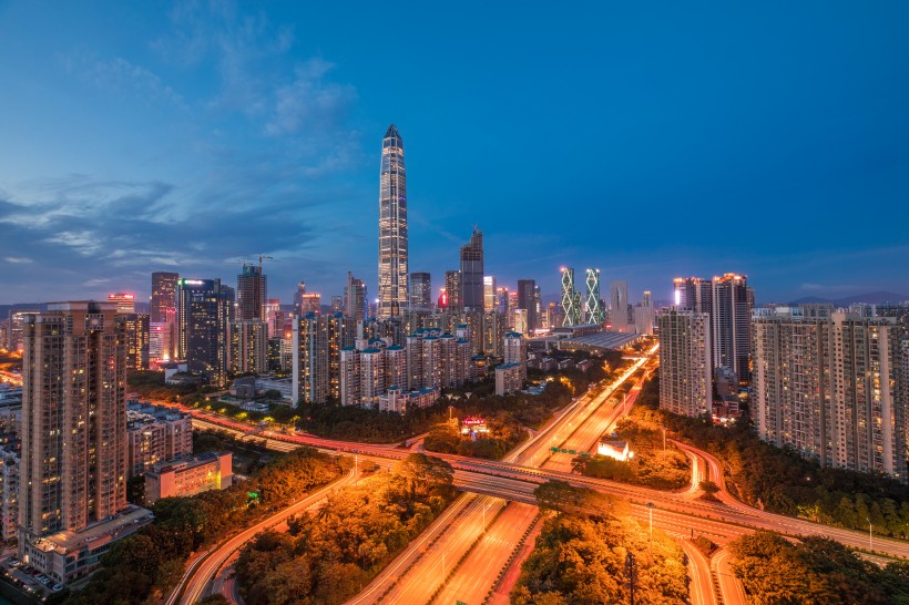 美麗的廣東深圳夜景圖片