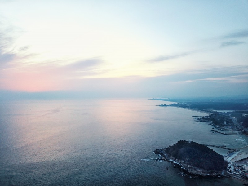 韩国海水浴场风景图片