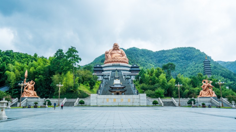 浙江溪口雪窦寺建筑风景图片