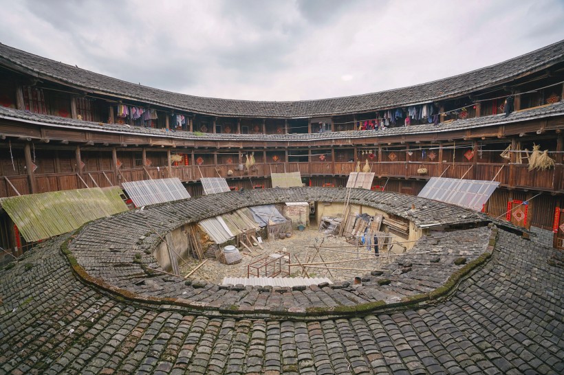 福建福州永定土楼建筑风景图片