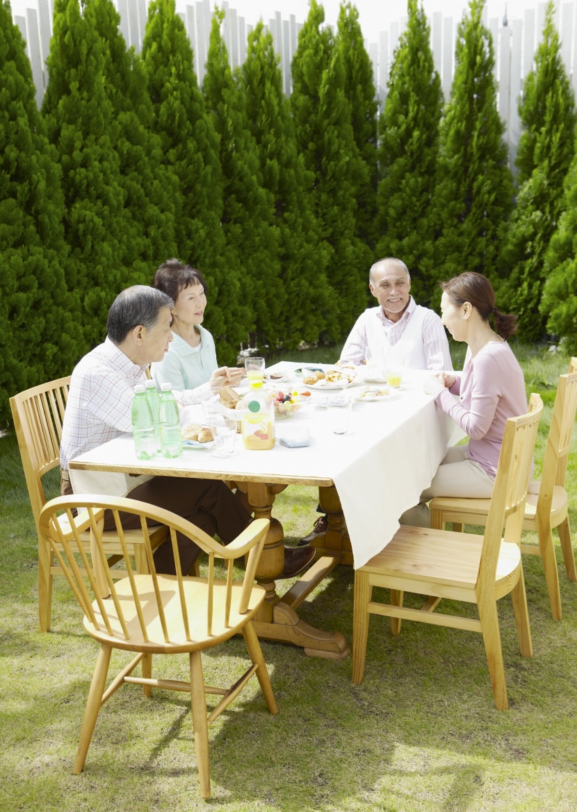 老年人户外聚餐图片