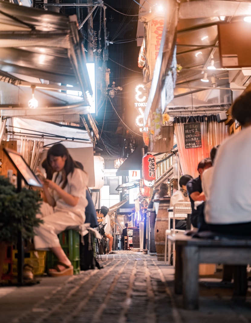 日本街道夜景图片