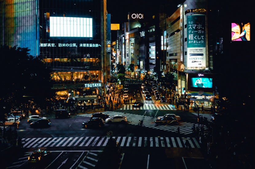 日本街道夜景圖片