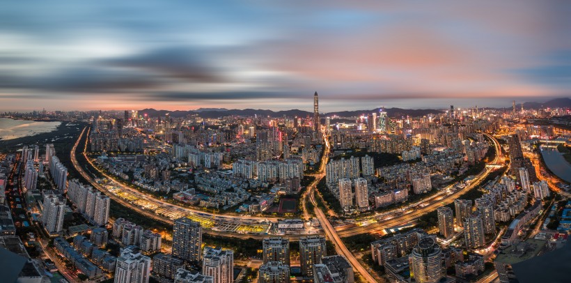 美麗的廣東深圳夜景圖片