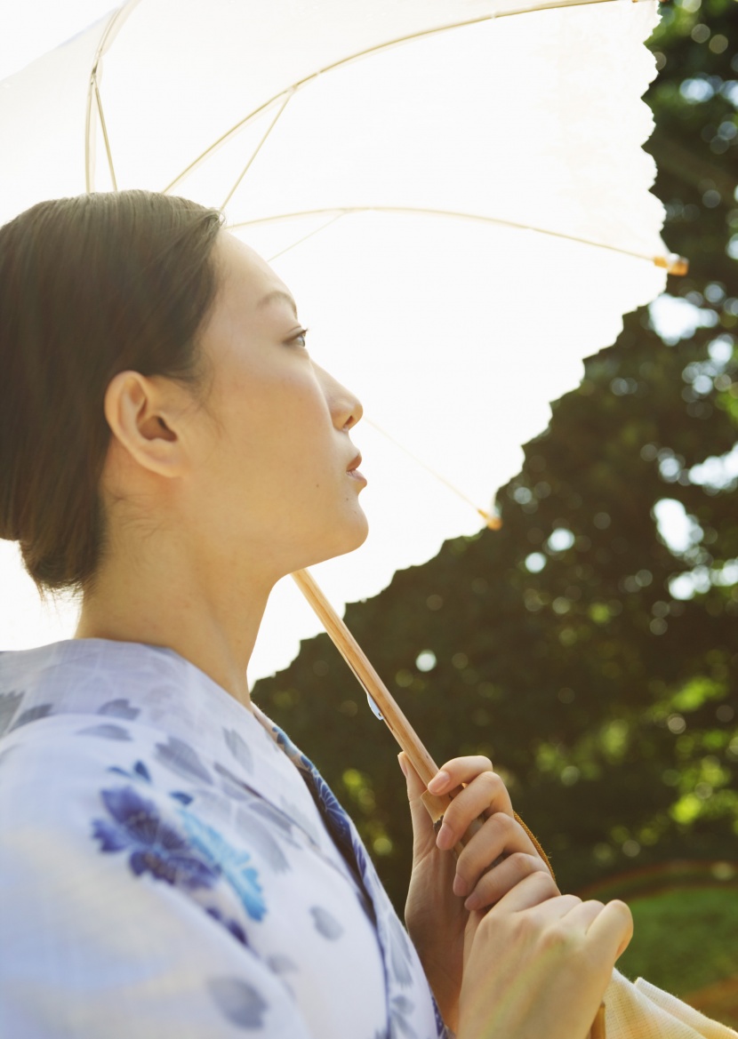 夏日里打傘的日本女人圖片