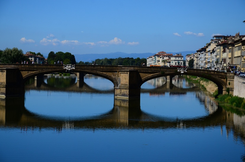意大利阿诺河老桥建筑风景图片