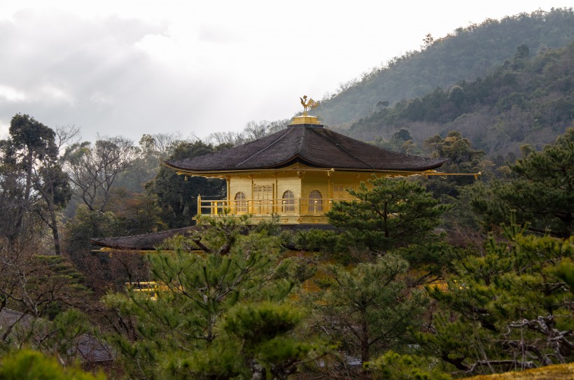 日本京都金阁寺建筑风景图片