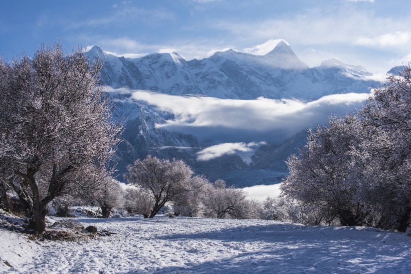 雪后的索松村风景图片