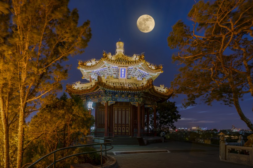 唯美的北京中秋节风景图片