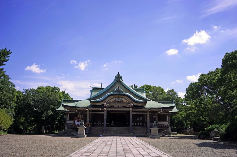 日本大阪城公园城市风景图片