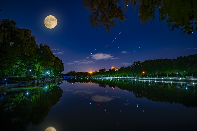 唯美的北京中秋节风景图片