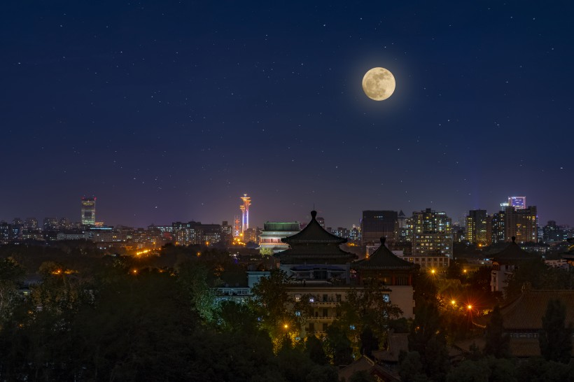 唯美的北京中秋节风景图片