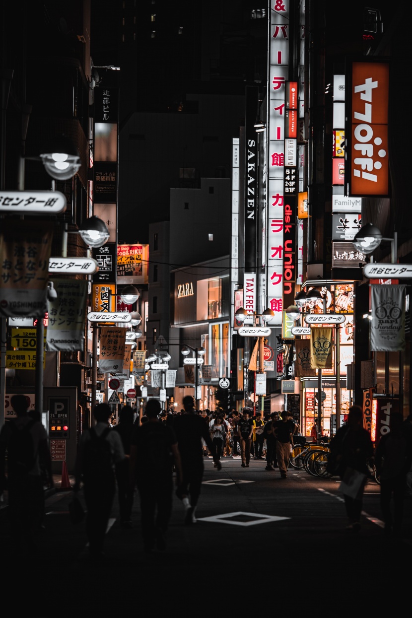 日本街道夜景圖片