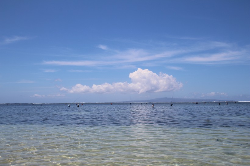 浪漫的印度尼西亞巴厘島海灘風景圖片