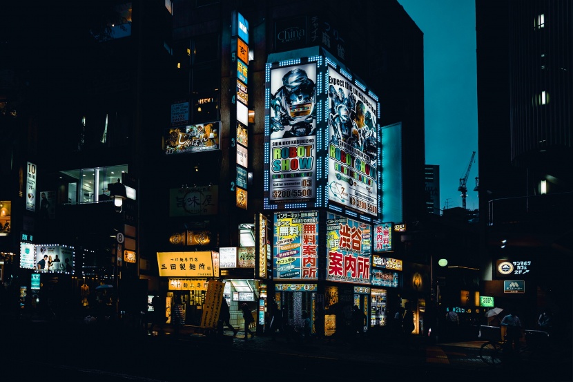 日本街道夜景圖片