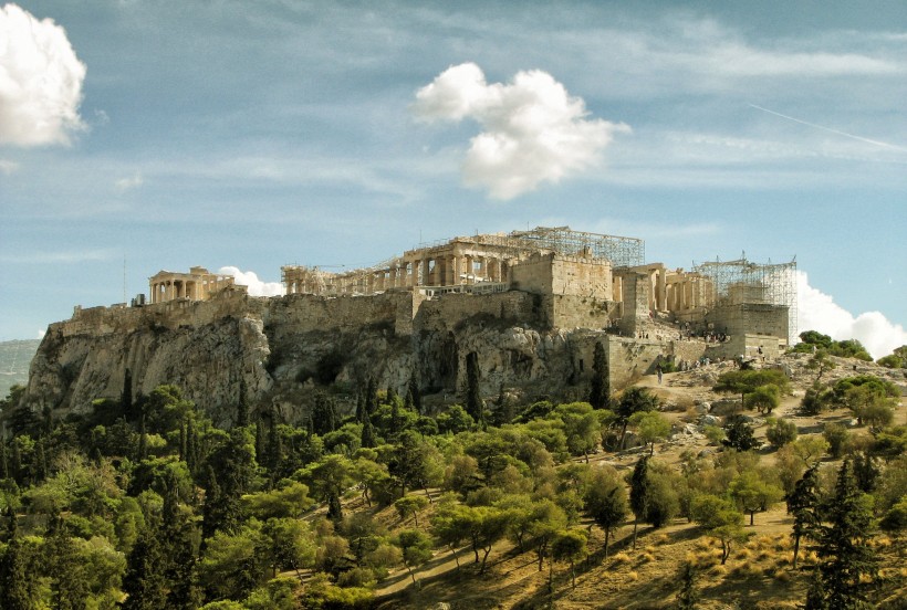 希腊帕台农神庙建筑风景图片