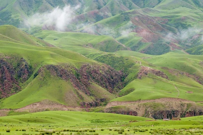 新疆美丽的天山牧场风景图片