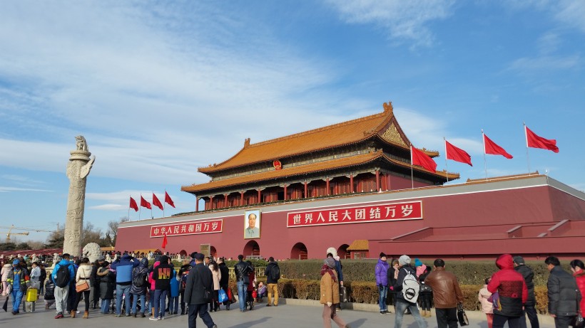 中國(guó)北京雄偉的天安門(mén)建筑風(fēng)景圖片