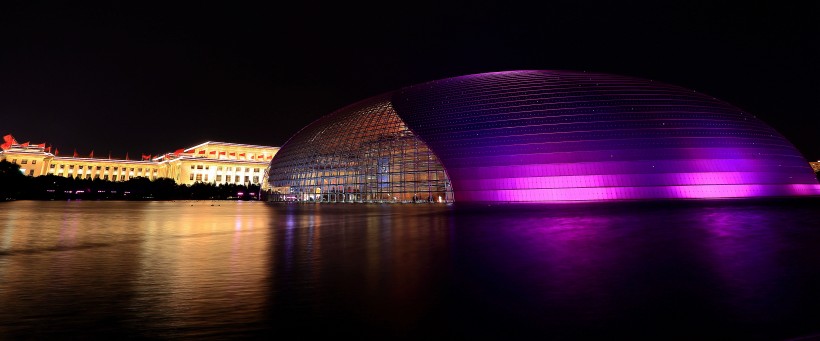 中国国家大剧院夜景图片