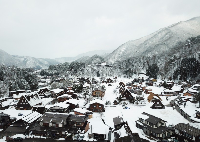 日本白川鄉(xiāng)雪景風(fēng)景圖片