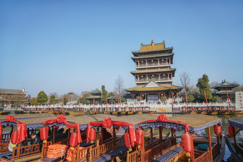 山东枣庄台儿庄水街风景图片