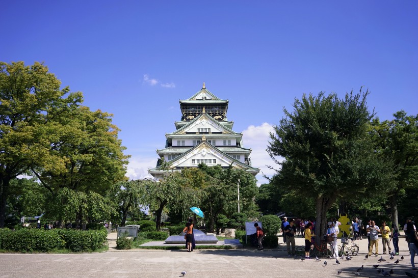 日本大阪城公园城市风景图片