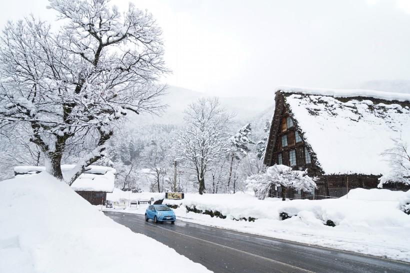 日本白川鄉(xiāng)雪景風(fēng)景圖片