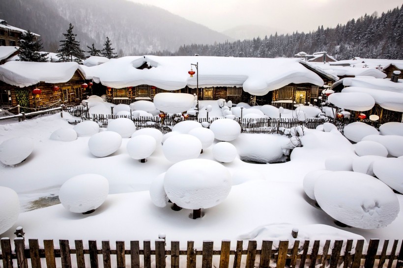 黑龙江雪乡风景图片