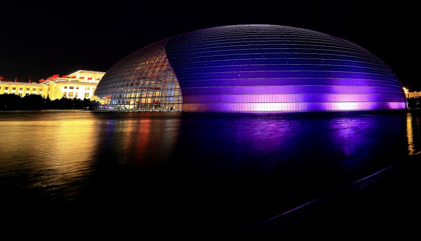 中国国家大剧院夜景图片