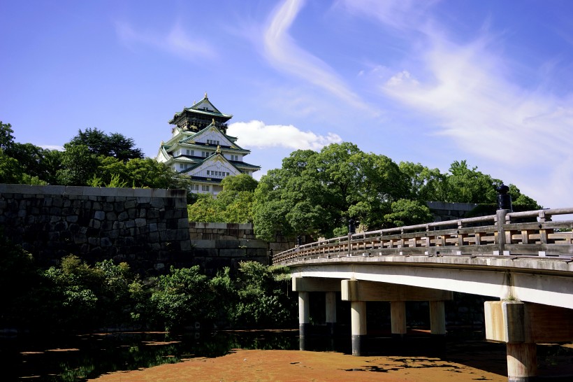 日本大阪城公园城市风景图片