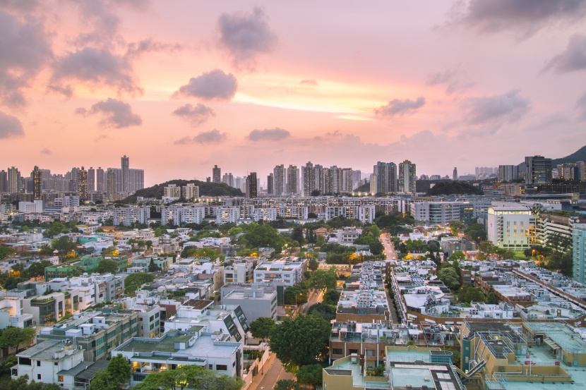 繁华热闹的香港建筑风景图片