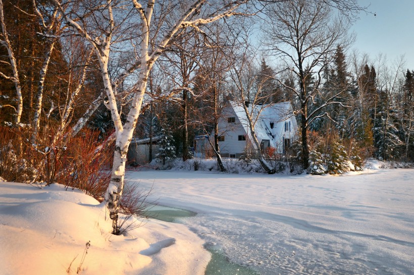加拿大魁北克冬季雪景图片
