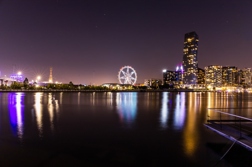 澳大利亞墨爾本城市夜景圖片