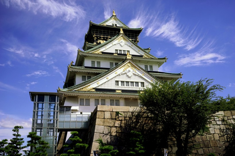 日本大阪城公园城市风景图片