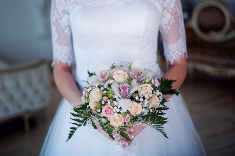 結婚時的手捧花圖片