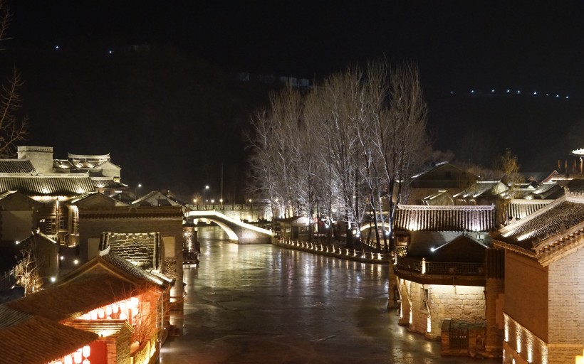 北京古北水镇夜景图片