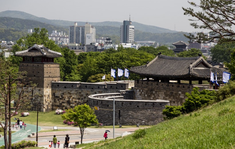 韓國水原華城建筑風景圖片