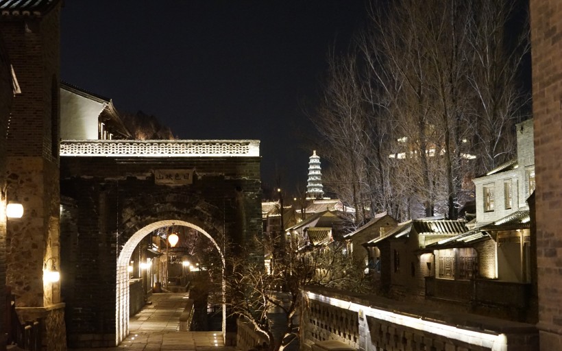 北京古北水镇夜景图片